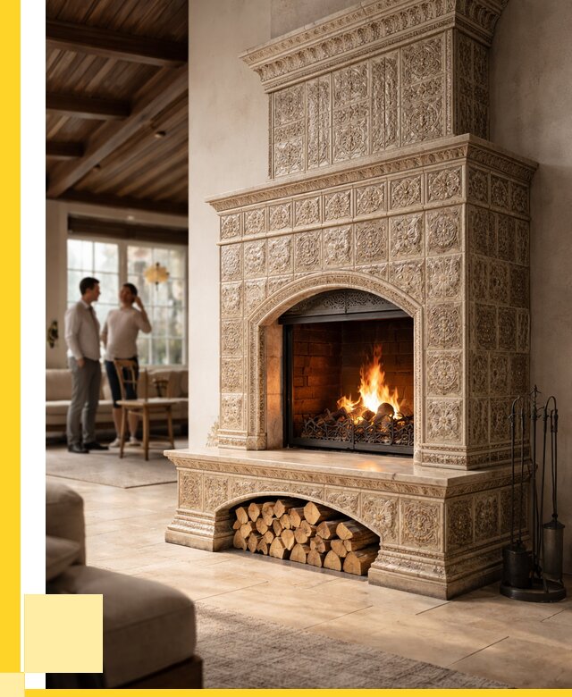 Купить изразцовый камин в Сарове от 260375 р. | ЭриданСро