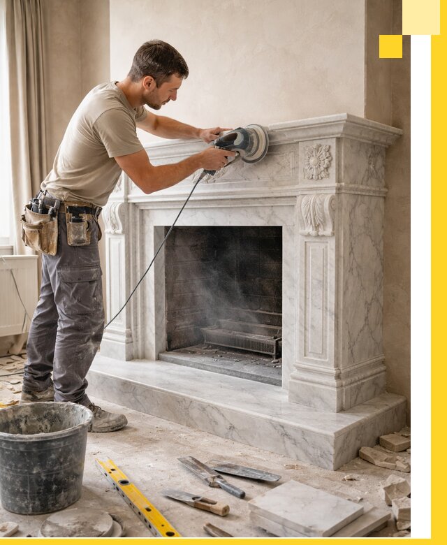 Изготовление и установка мраморных каминов в Сарове под ключ