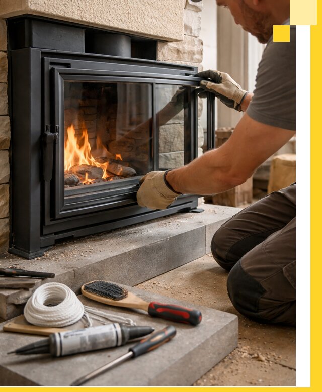 Производство, монтаж и доставка каминов со стеклом в Сарове