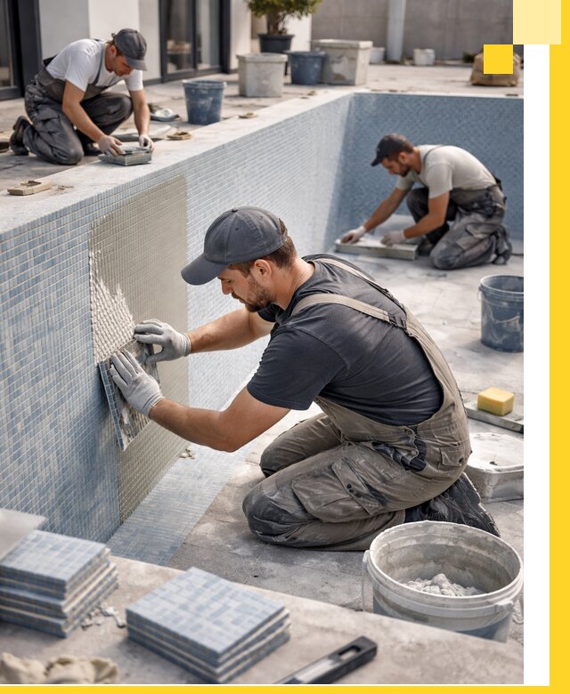 Облицовка бассейнов в Сарове плитка мозаика гидроизоляция