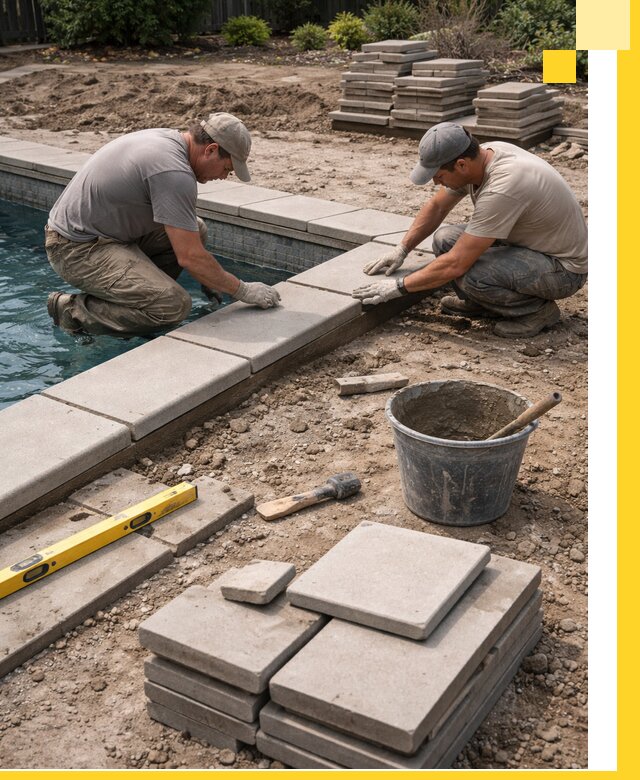 Установка и изготовление копингового камня для бассейнов в Сарове