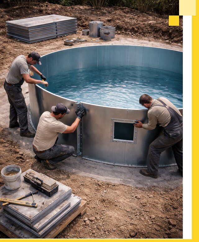 Круглые бассейны под ключ в Сарове проектирование и монтаж