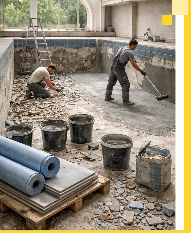 Реконструкция бассейнов в Сарове: ремонт, гидроизоляция