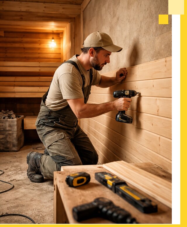 Профессиональная внутренняя отделка бани в Сарове под ключ