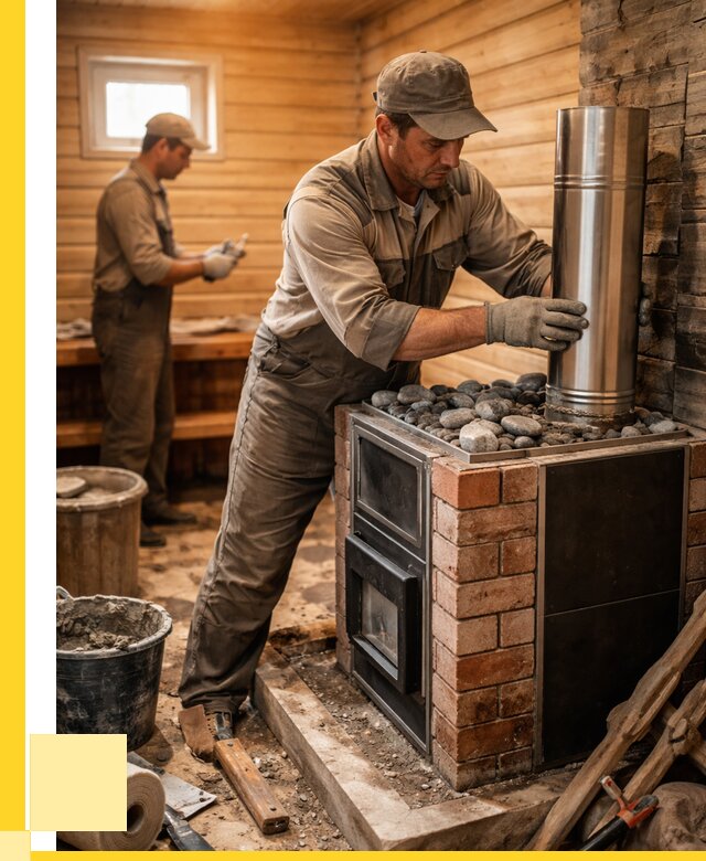 Монтаж печи в бане под ключ в Сарове от 20830 р. | ЭриданСро