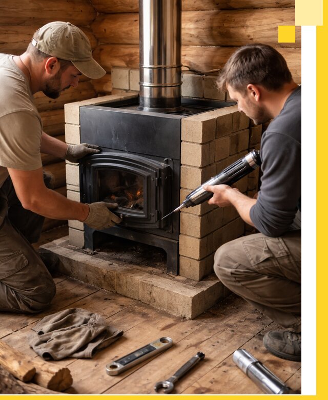 Монтаж и установка печи в бане под ключ с гарантией в Сарове