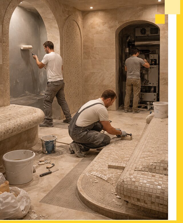 Строительство бани с хамамом и бассейном под ключ в Сарове