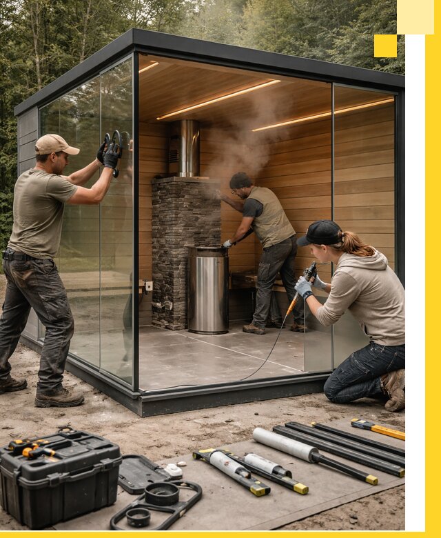 Проектирование и строительство стеклянных бань в Сарове