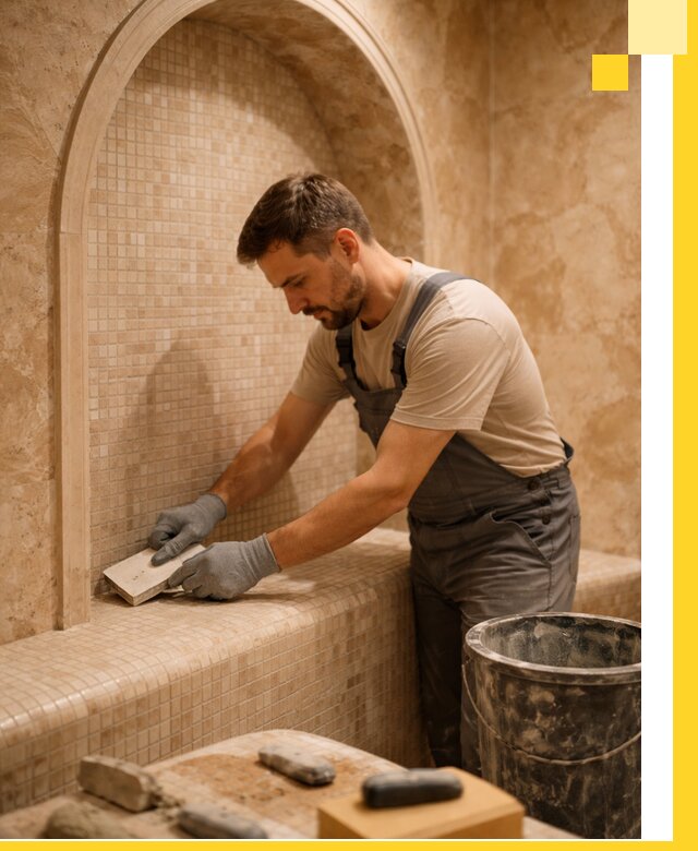 Профессиональная отделка хамамов с мозаикой под ключ в Сарове