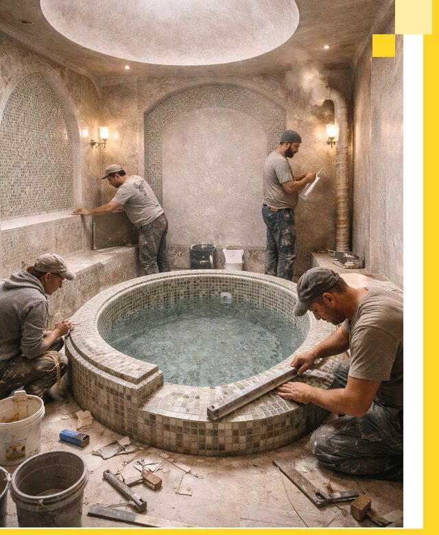 Профессиональное строительство хамама с бассейном в Сарове под ключ