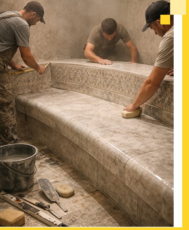 Изготовление и установка сидений для хамама в Сарове