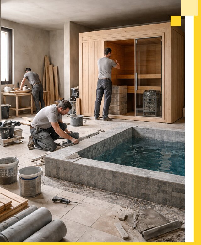 SPA зоны под ключ с бассейном сауной и печью в Сарове